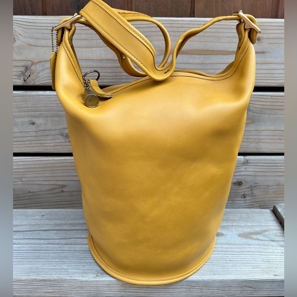 Coach Yellow Leather Bucket Bag